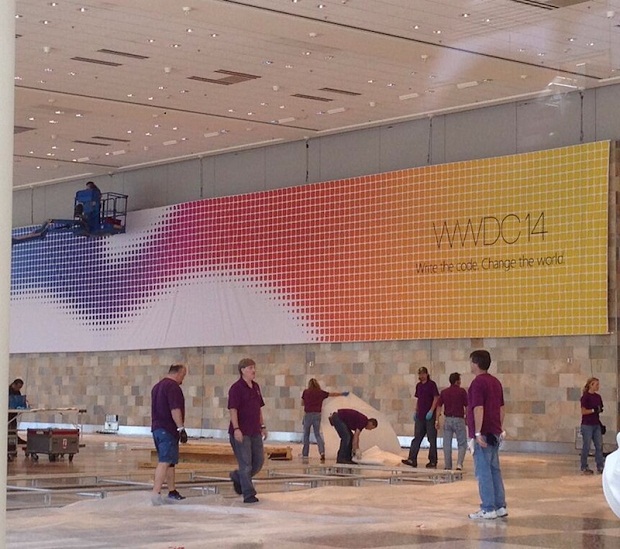 苹果WWDC 2014宣传横幅已经在Moscone中心挂起