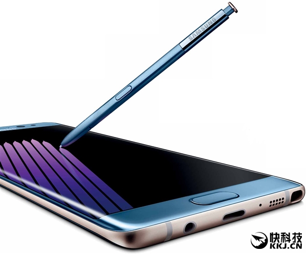三星Note 7珊瑚蓝首次合体S Pen亮相：双曲屏太美